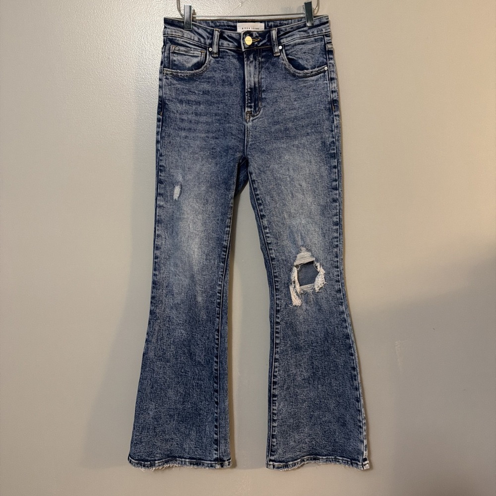 Risen Jeans 5/27 Bootcut Acid Wash Distressed Thrashed Knees Cowgirl Western '80